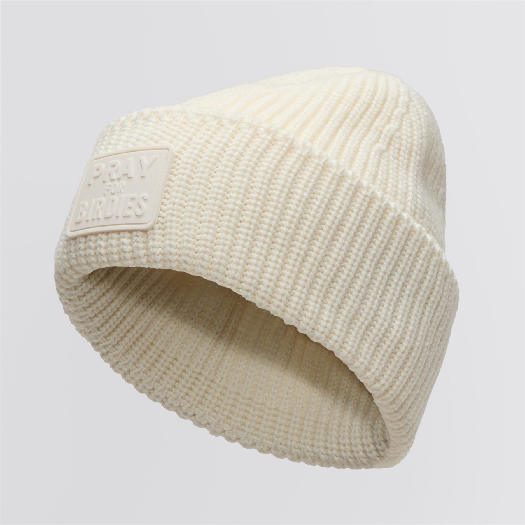 Womens Pray For Birdie Cashmere Beanie Chalk White