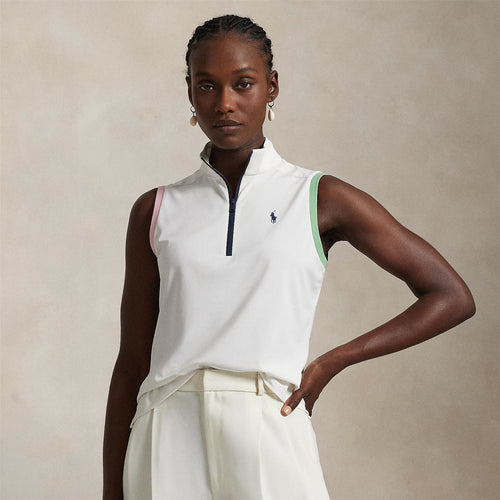 Womens RLX SL Tri Color Tech Pique Polo Ceramic White/Pink/Pistachio