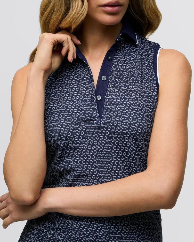 Womens G-Thing Scarlett Sleeveless Polo Maltese Blue