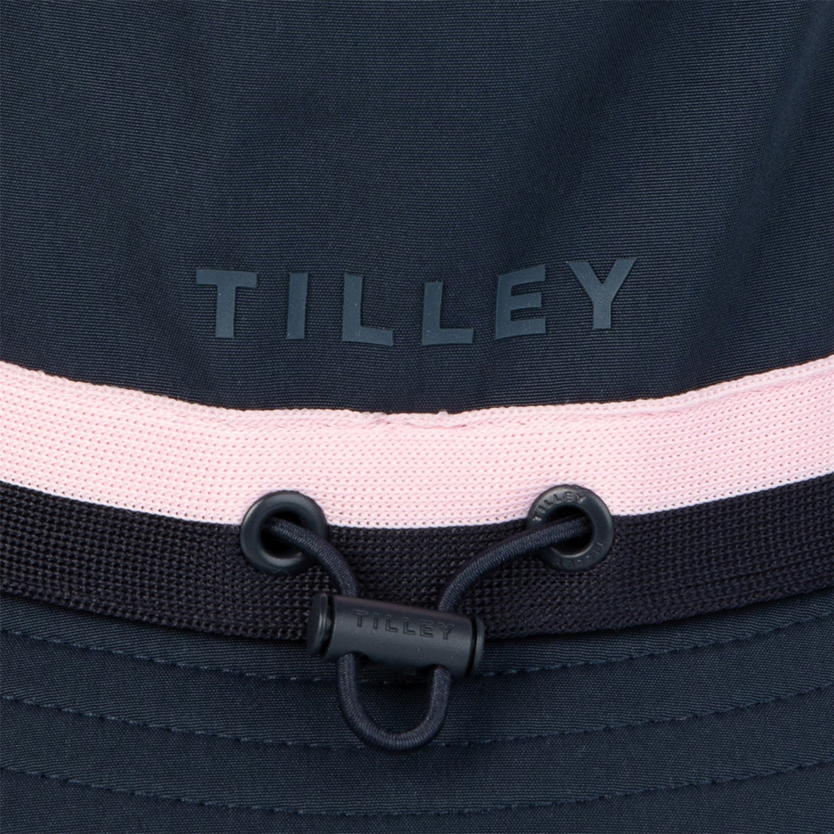 Ribbon Bucket Hat Dark Navy/Pink Stripe