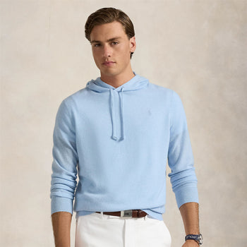 Ralph Lauren RLX Cashmere Hoodie Office Blue | TRENDYGOLF USA
