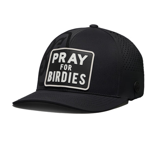 Pray For Birdies Patch Perforated Delta Snapback Cap Onyx - SS25