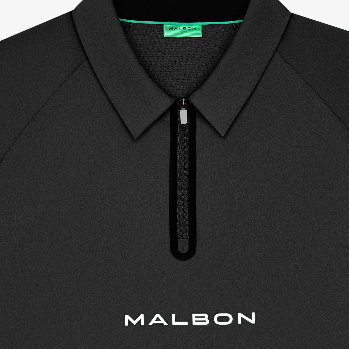 Performance Zip Raglan Polo Black