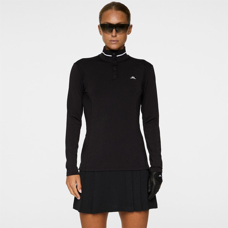 Womens Hertta LS Polo Black