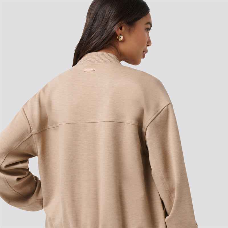 Womens Friday Ponte Bomber Jacket Heather Portabella