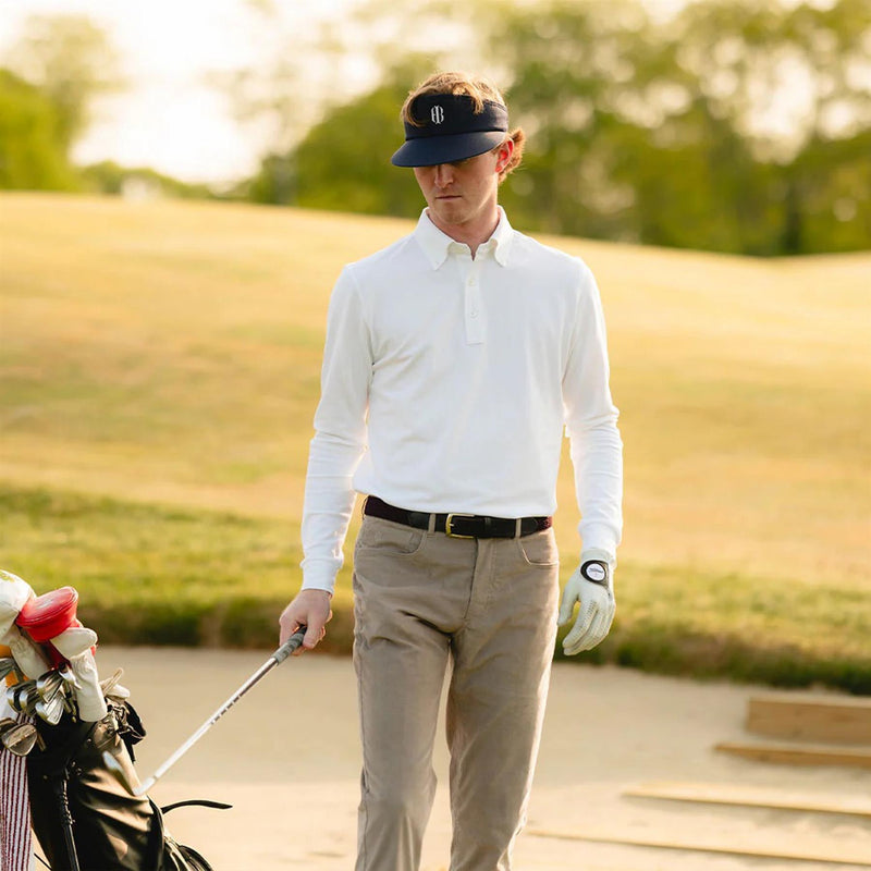 The Burton Long Sleeve Polo Shirt White