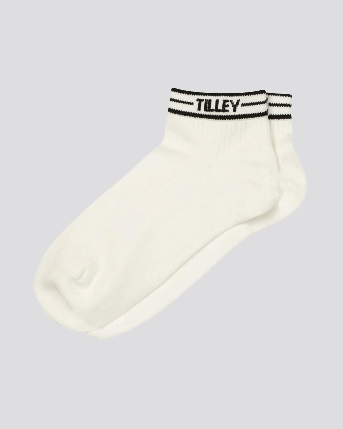 Womens Tipped Ankle Socks White/Black