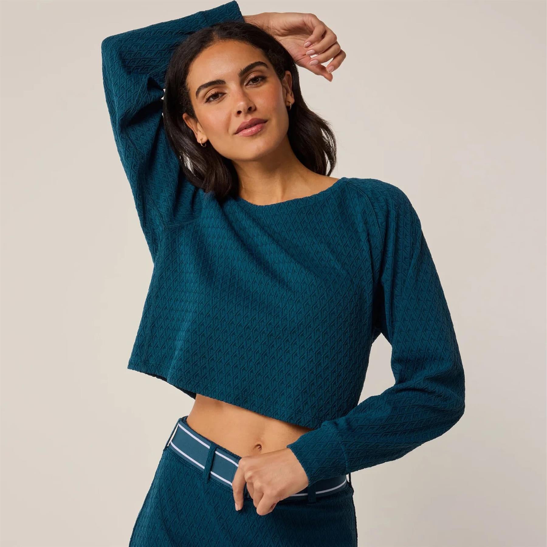 Womens Diamonds All Day Gracie LS Top Aegean