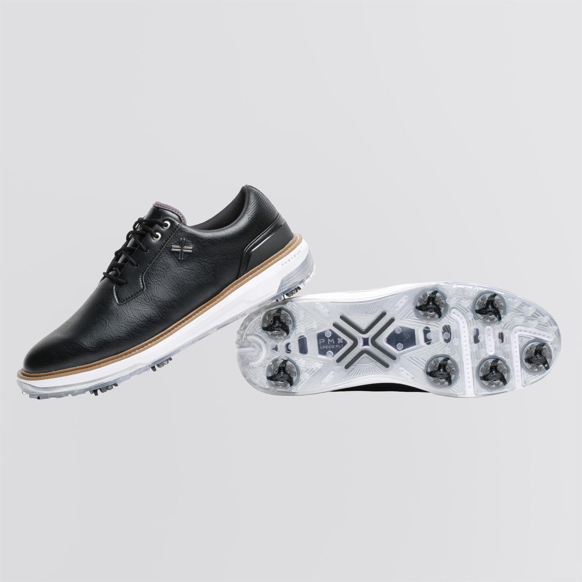 Reserve Classic Tour RS Spiked Golf Shoes Black/White/Tan