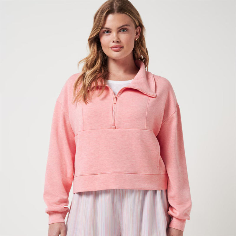 Womens Skyloft Soft Half Zip Mid Layer Heather Porcelain Rose