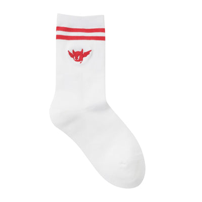 Flying WAACKY Stripe Socks White/Red - W23