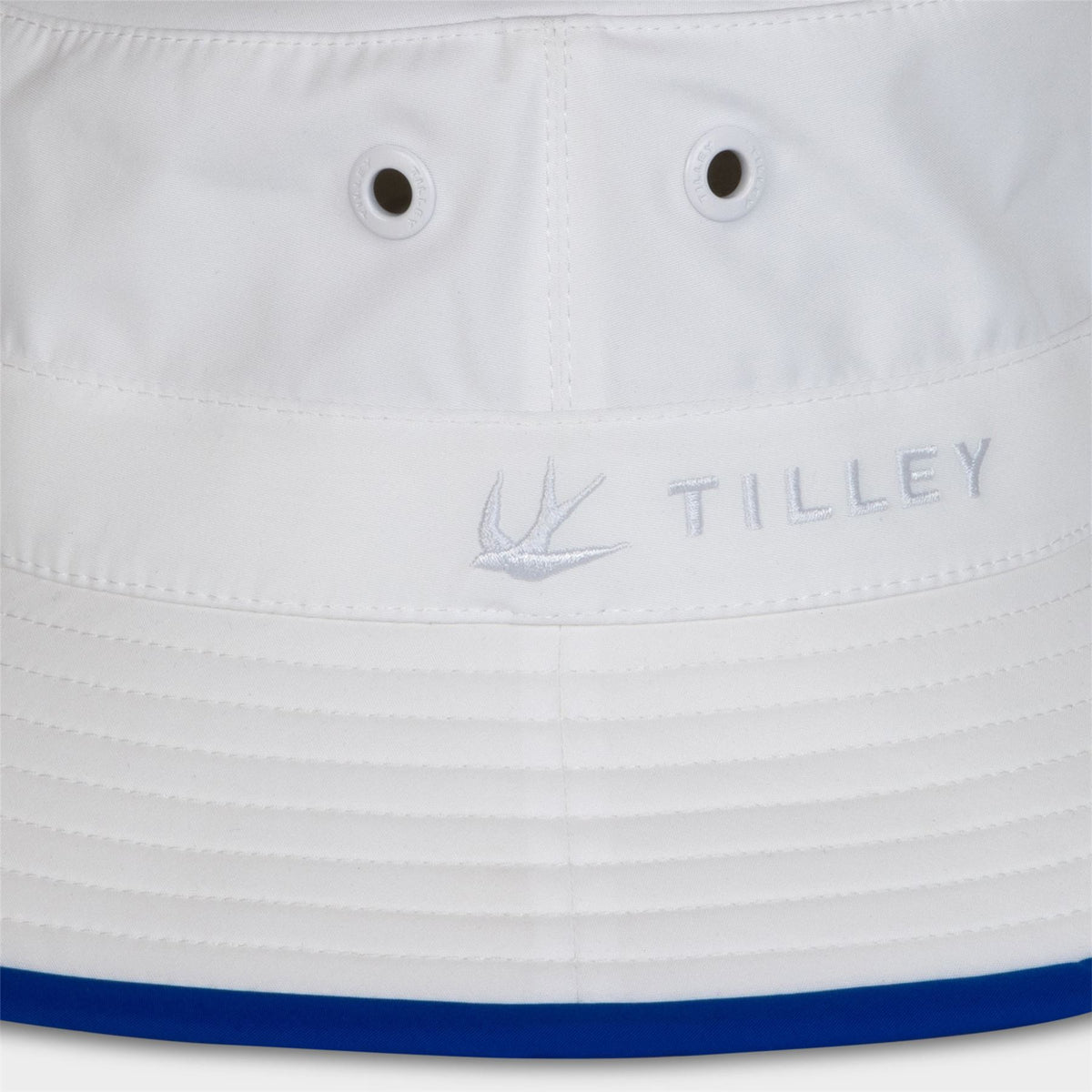 Tilley Wide Brim Bucket Hat White/Cobalt Blue
