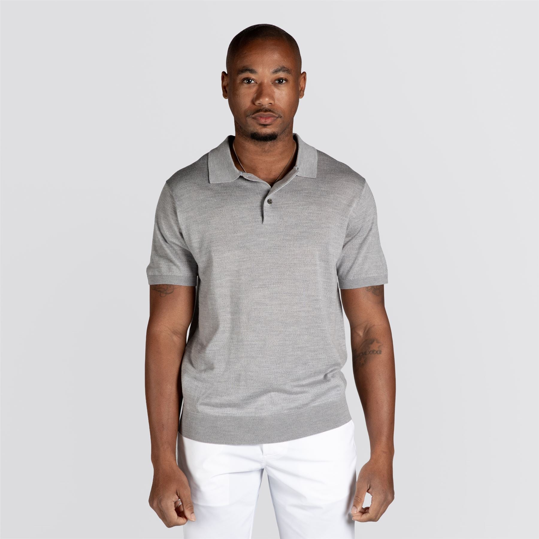 Saratoga Sweater Polo Light Grey Heather