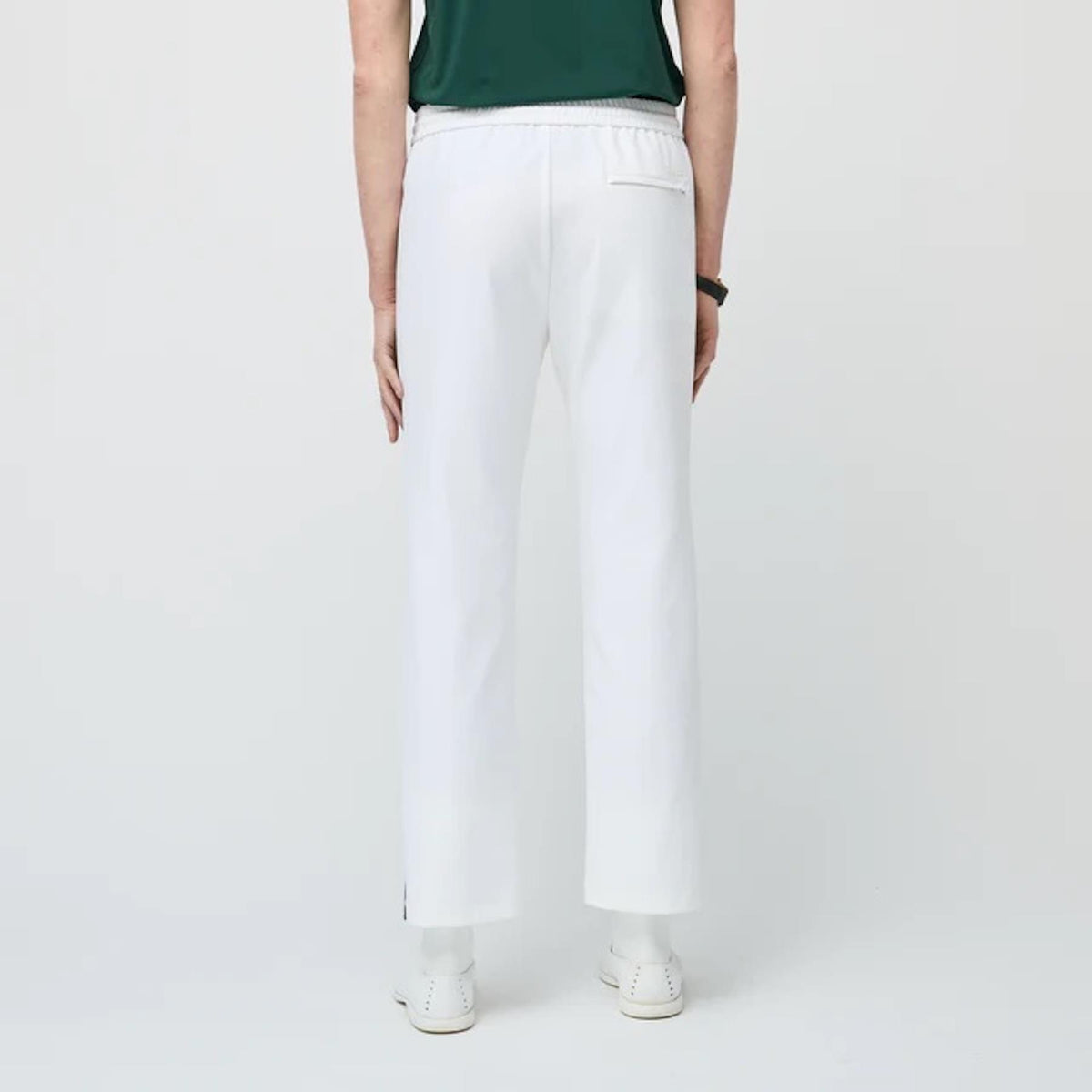 Womens Striped Sport Pants White/Pine Green