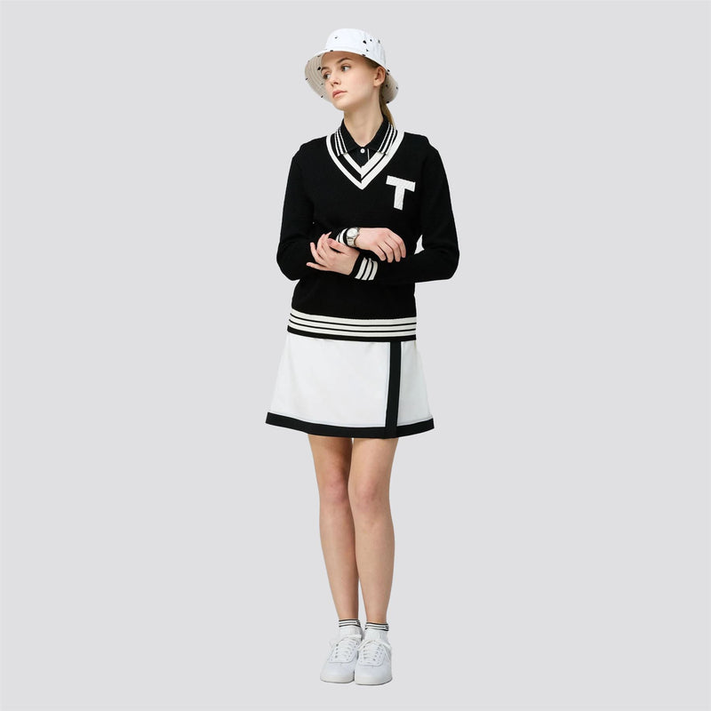 Womens Contrast Sport Skirt White/Black