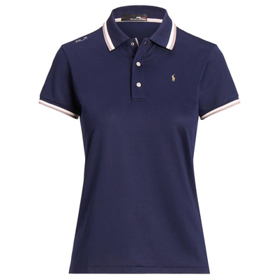 Womens Tailored Fit Jersey Polo Shirt Refined Navy/Peak Grey/Parchment Cream - AW23