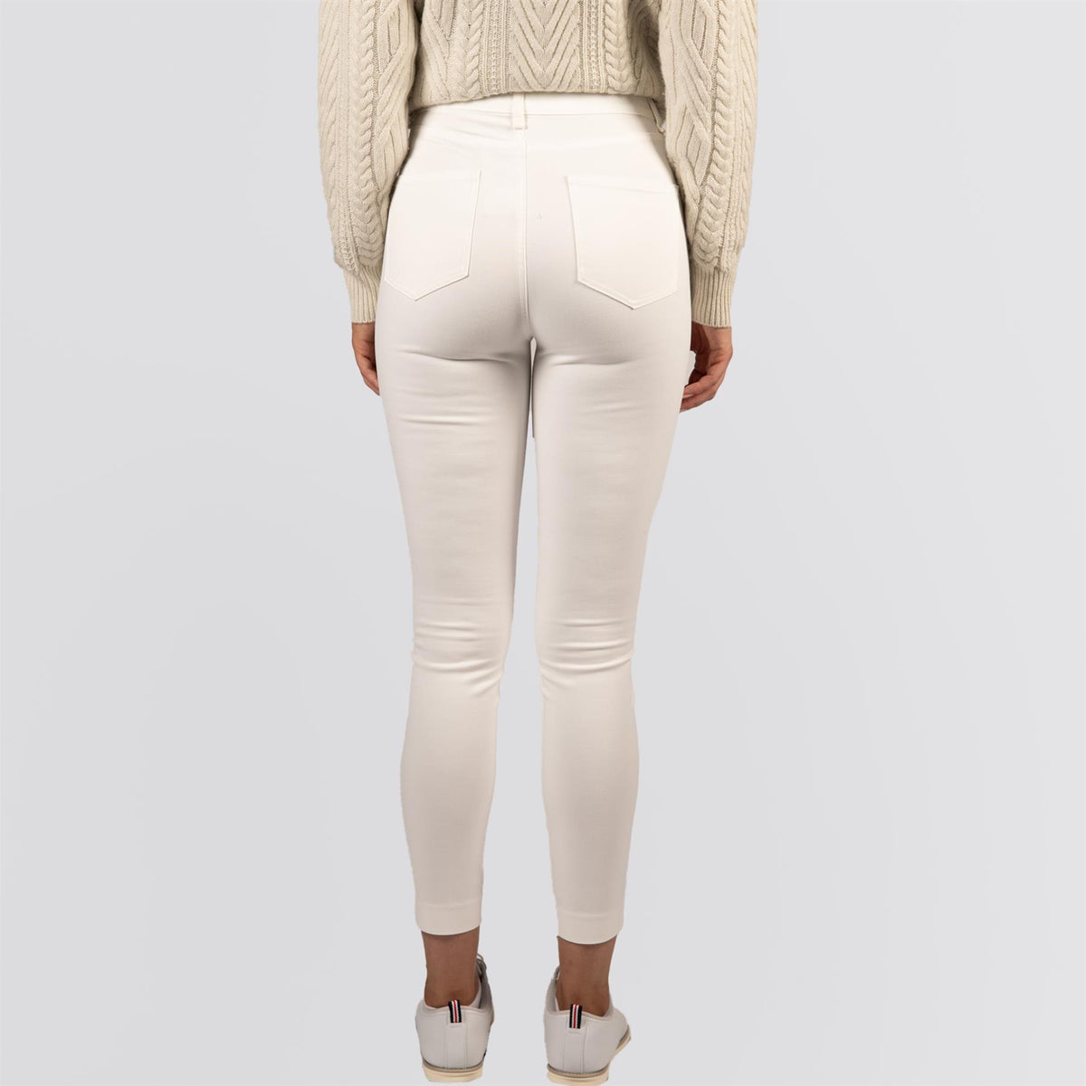Womens Karlie Stretch Sateen High Rise Pants White