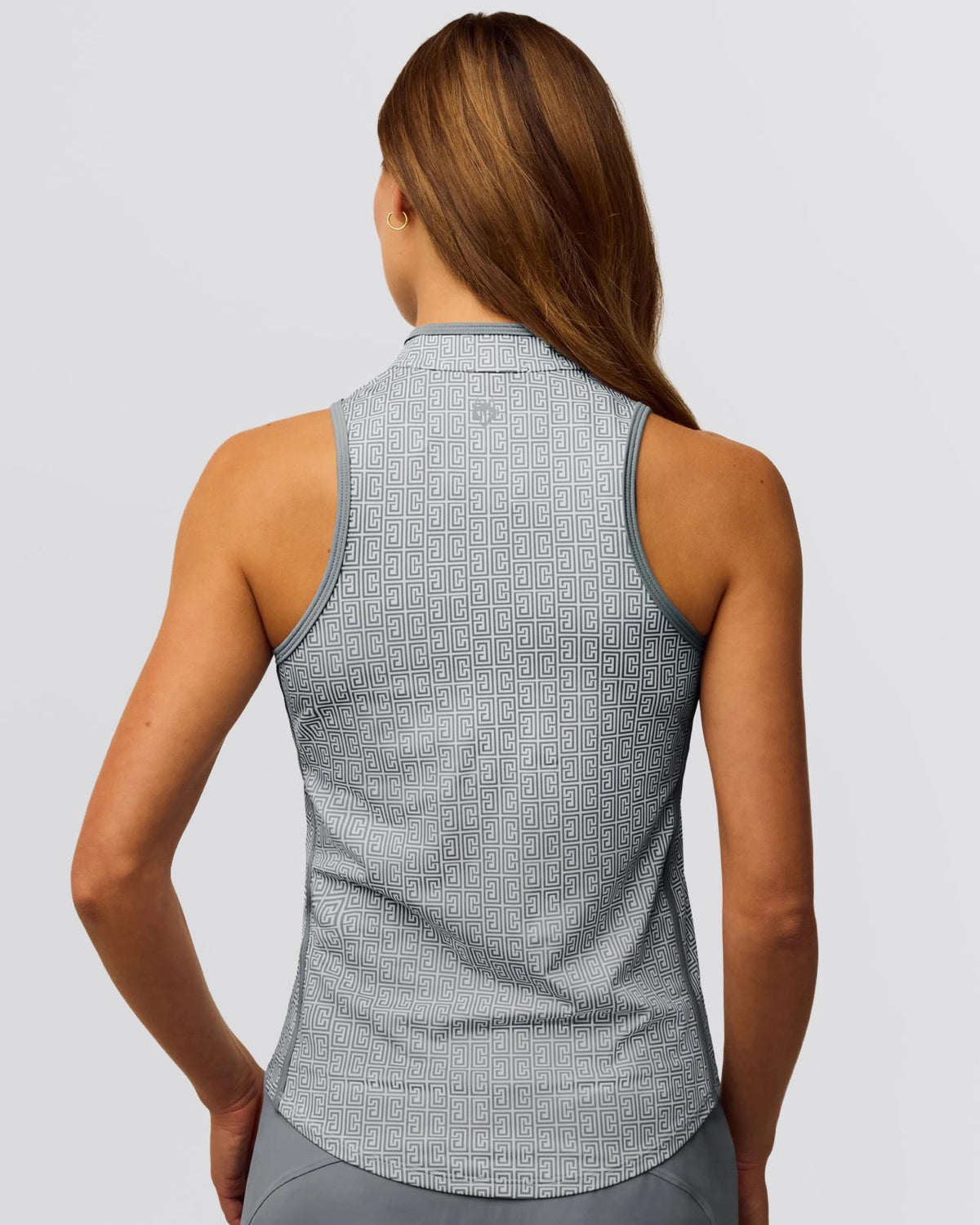 Womens Pathfinder Sleeveless Vesta Mock Neck Polo Bluestone