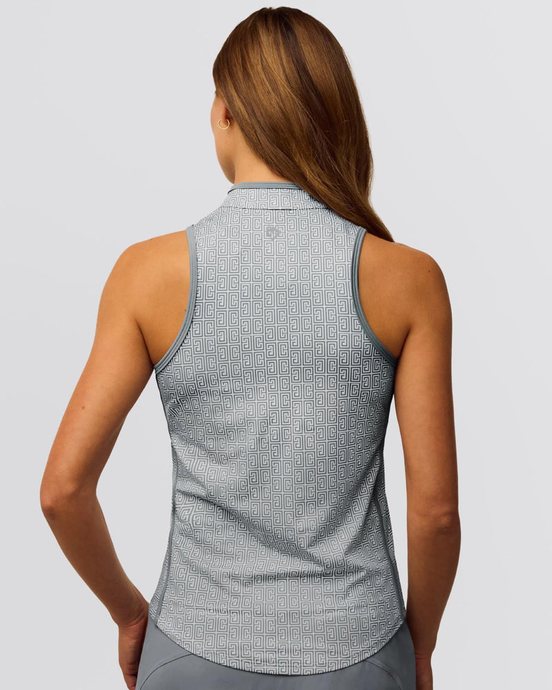 Womens Pathfinder Sleeveless Vesta Mock Neck Polo