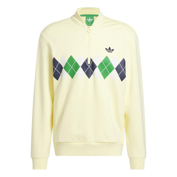 adidas Golf Originals Argyle Printed Quarter Zip Yellow