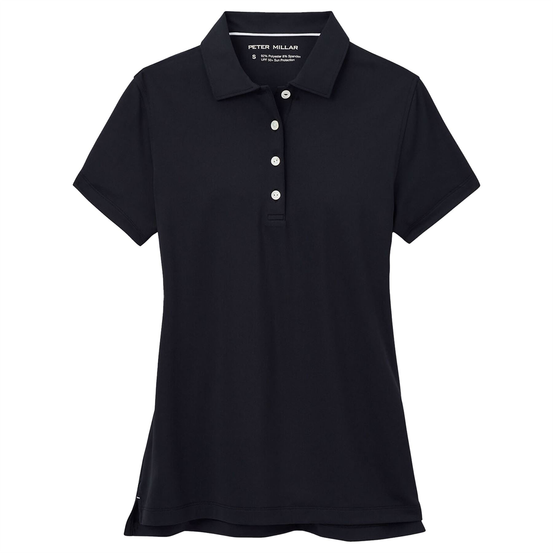 Womens Button Polo Black