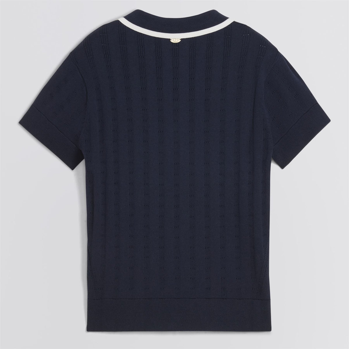 x AP Womens Pointelle Polo Deep Navy