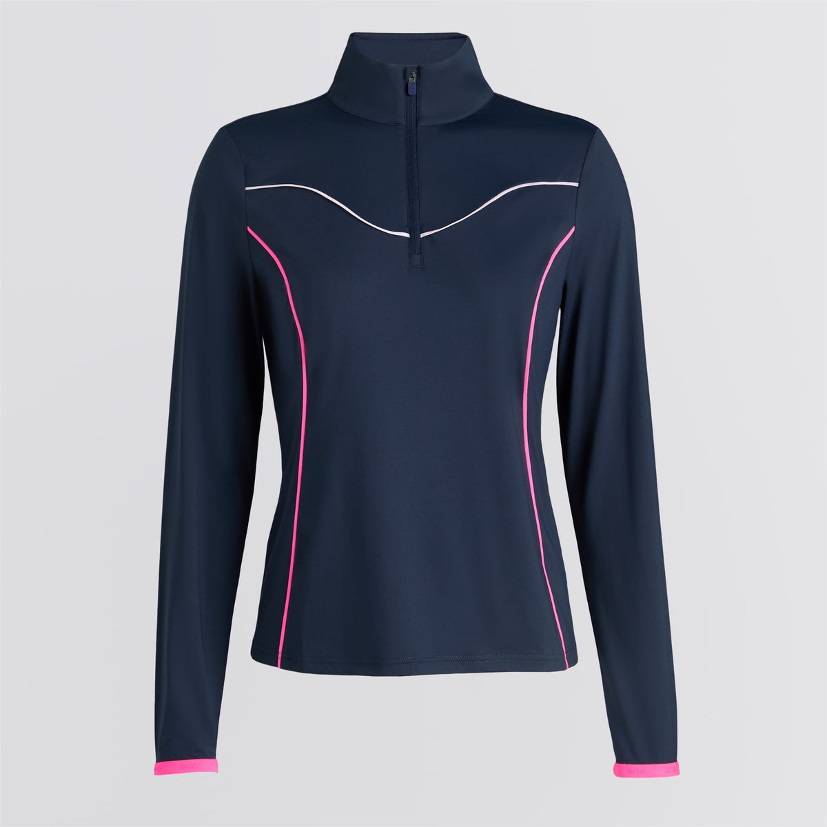 Womens Stretch Nylon Interlock Tipped Pullover Twilight/Knockout Pink