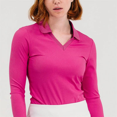 Womens Rib V-Neck LS Polo Rave