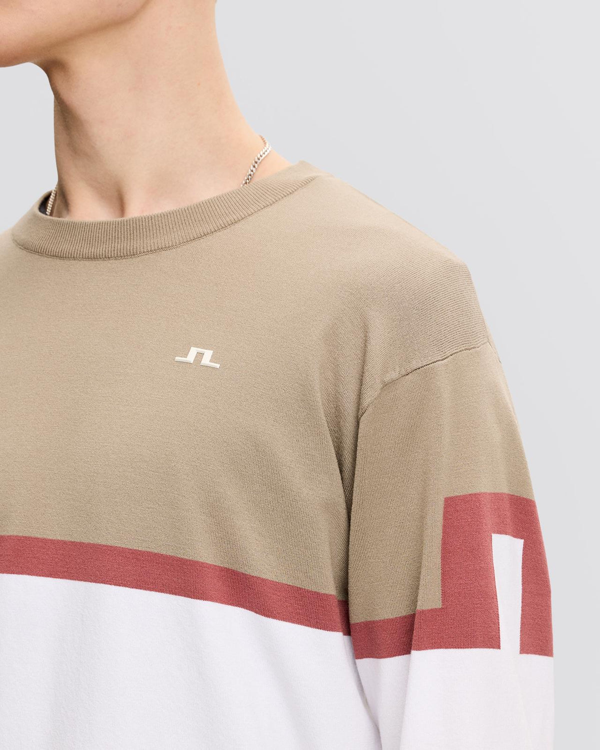 Emrik Block Knitted Sweater White