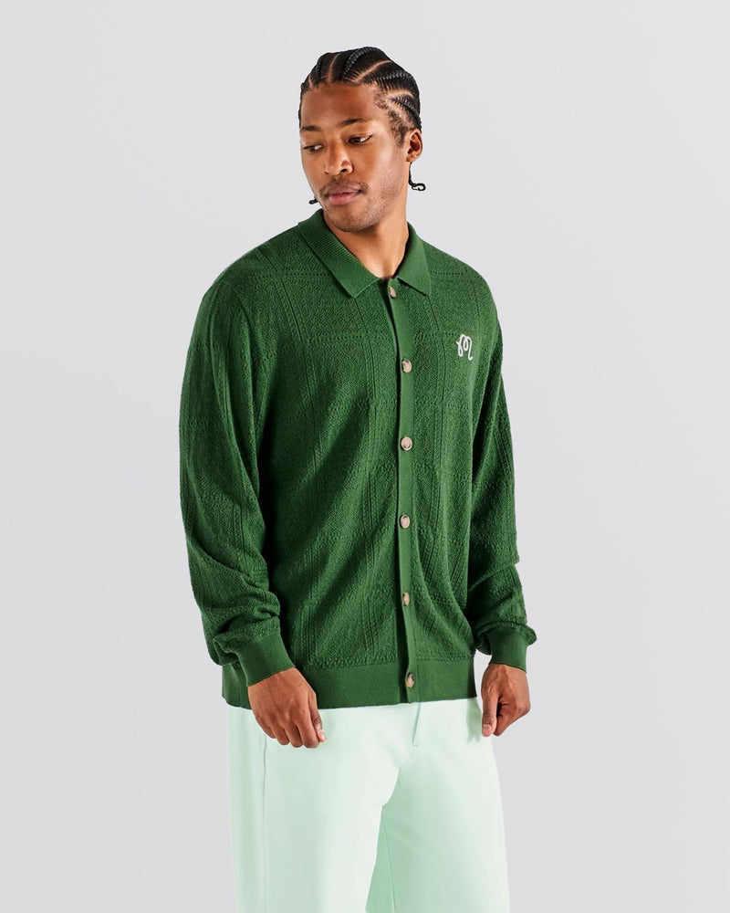 Resort Crochet Cardigan Garden Green
