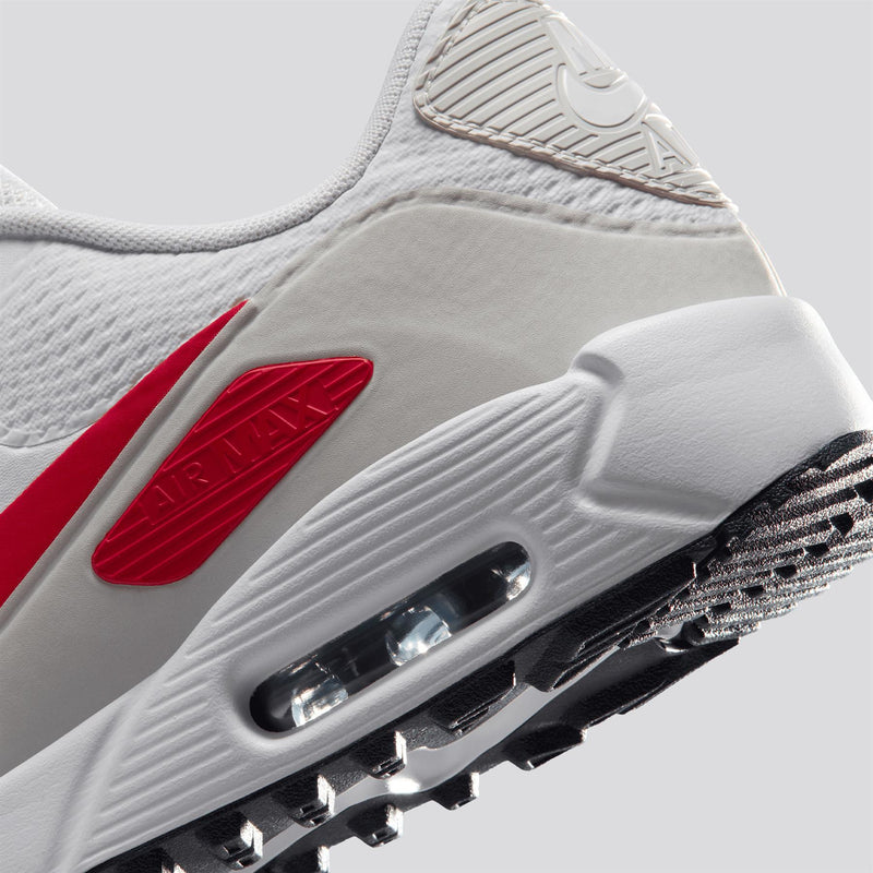 Air Max 90 G Golf Shoes Wht/Fire Red-Lt. Orewood
