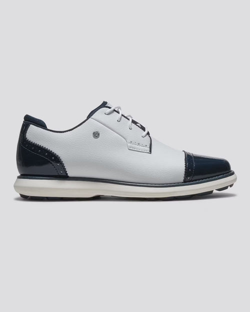 Womens Traditions Spikeless Laced Golf Shoes White/White/Navy