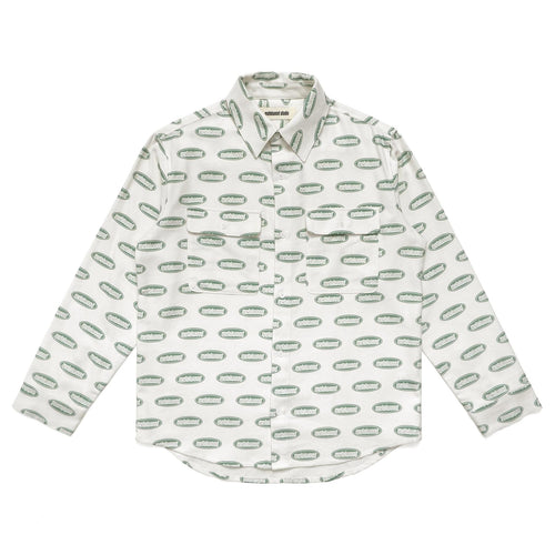 Oval Logo Flannel Overshirt White - SS23