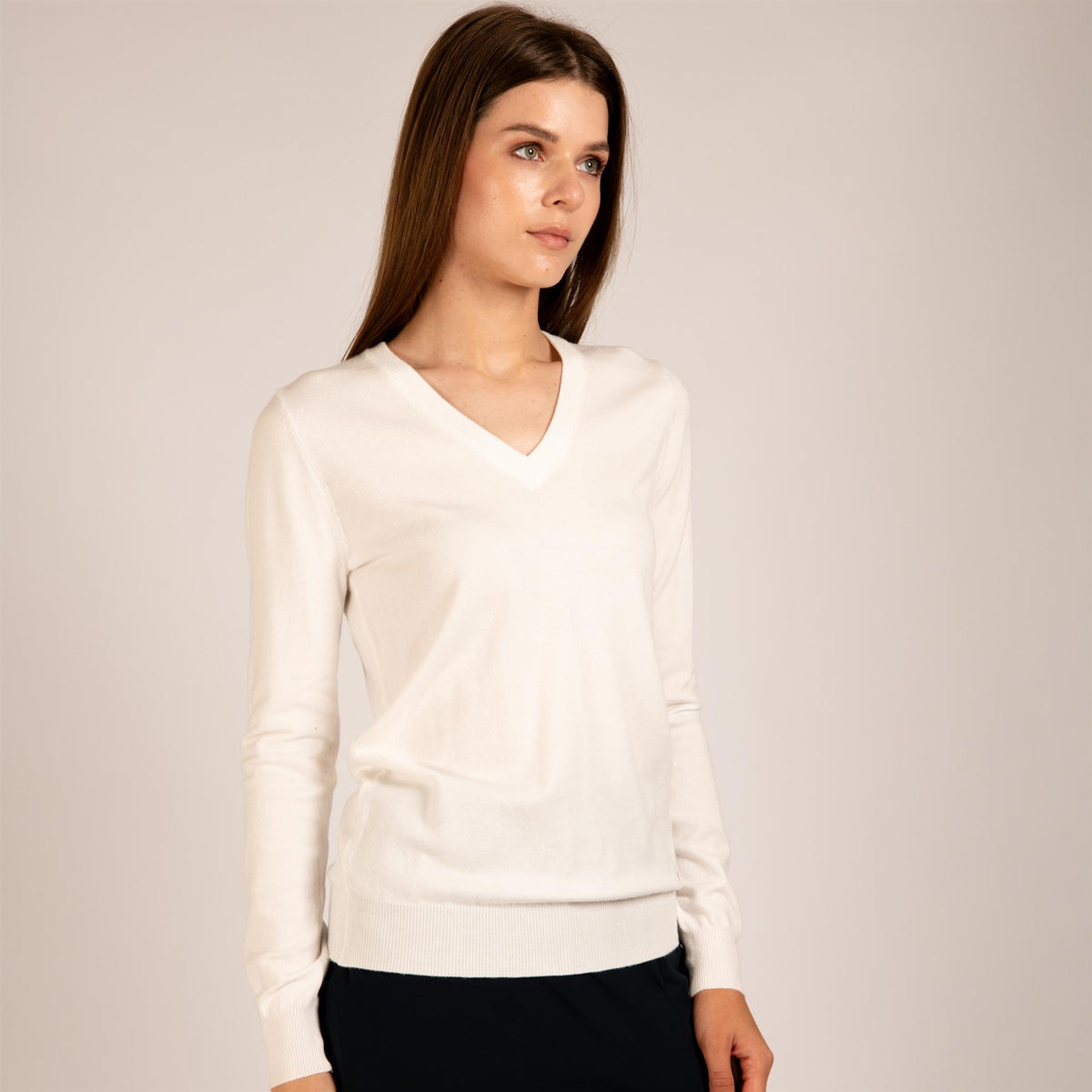 Womens The Summer V-Neck Sweater White