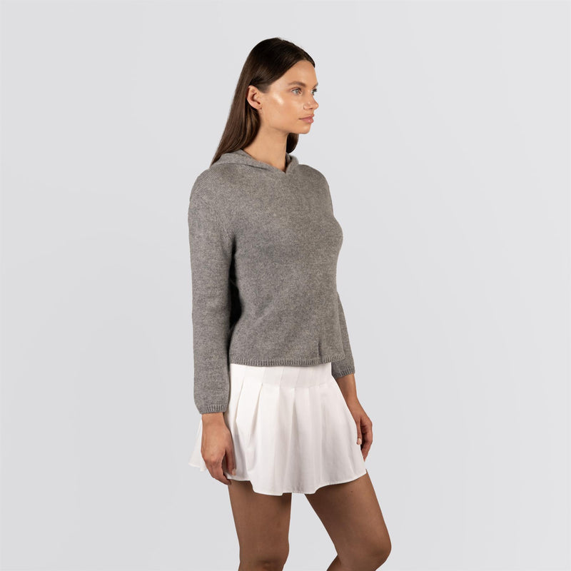 Womens Marnie Cashmere Hoodie Grey Heather