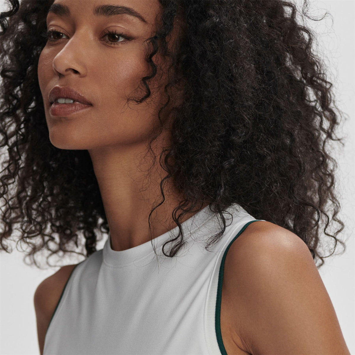Womens Arton Performance Tank Polo White/Forest