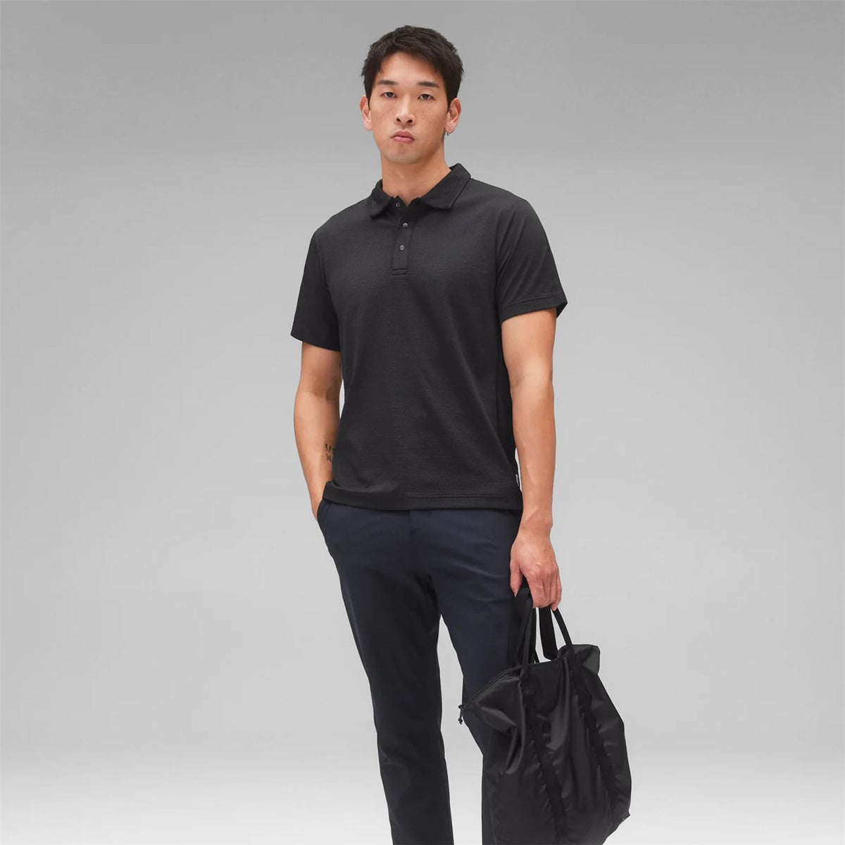 Solotex Mesh Tiebreak Polo Black
