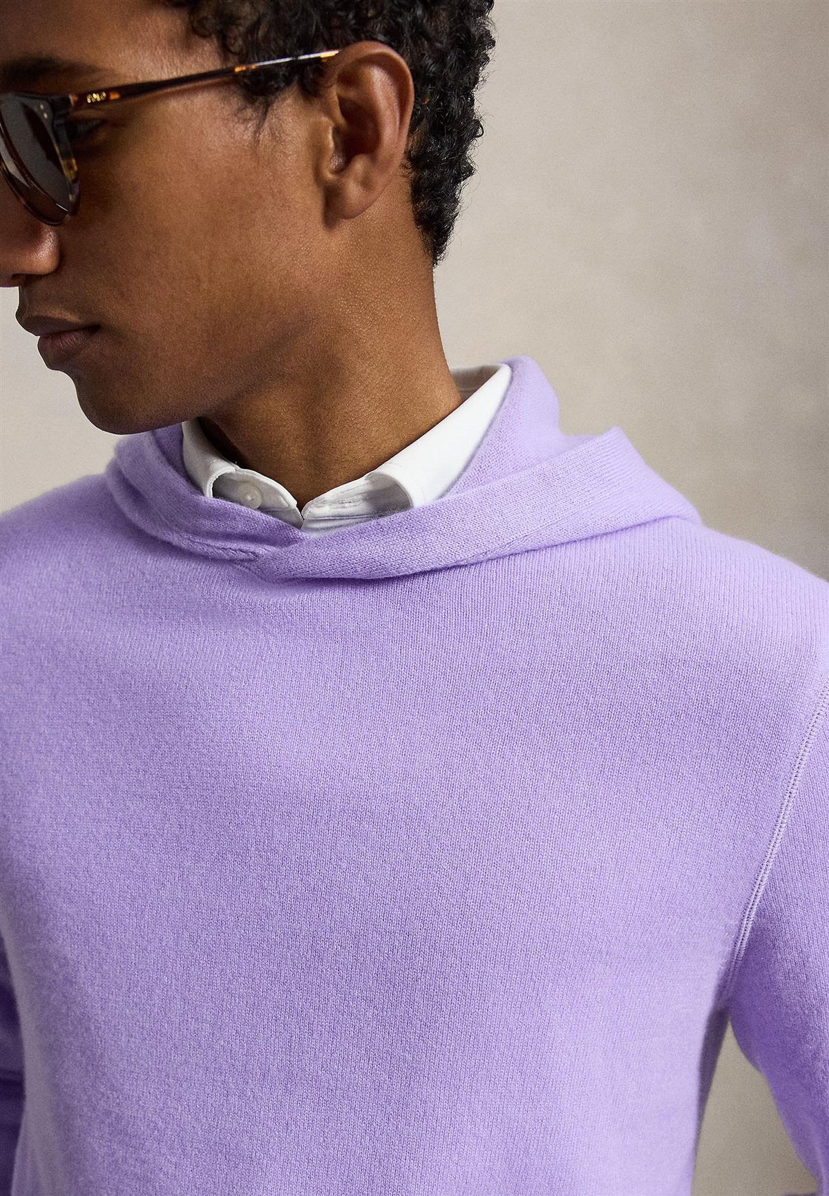 RLX Washable Cashmere Sweater Lovely Lilac Melange