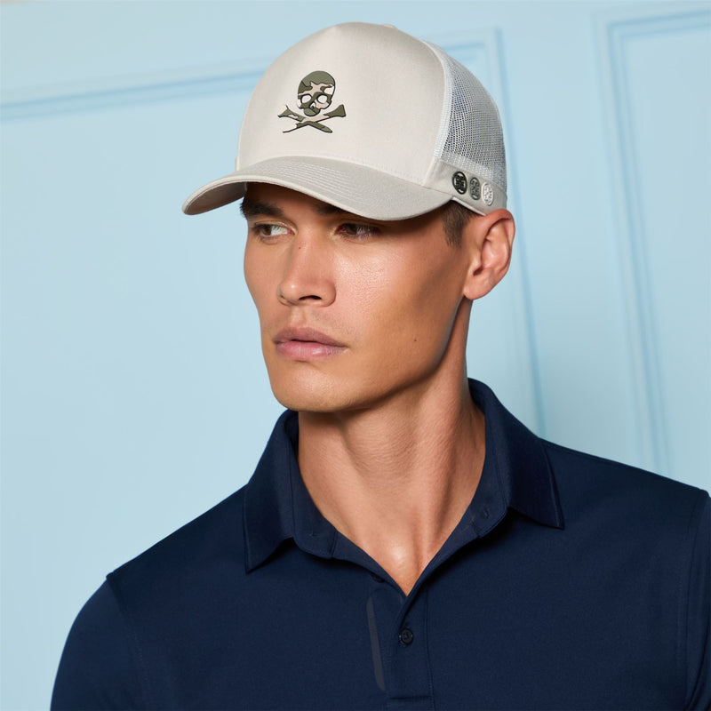 Camo Skull & Tees Tall Trucker Cap Pumice