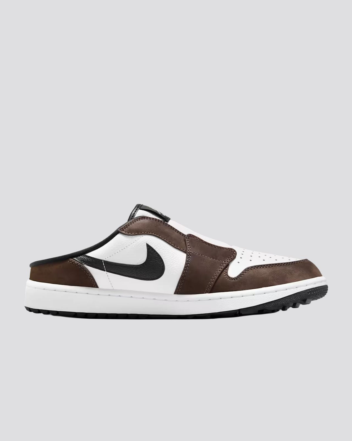 Air Jordan 1 Mule Spikeless Golf Shoes Barbeque Brown/Black/White/Sail