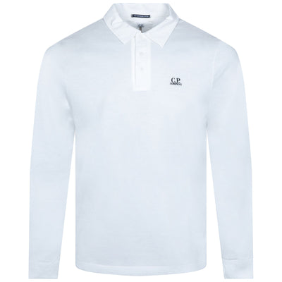 Mercerized Long Sleeve Polo Shirt Gauze White - AW22