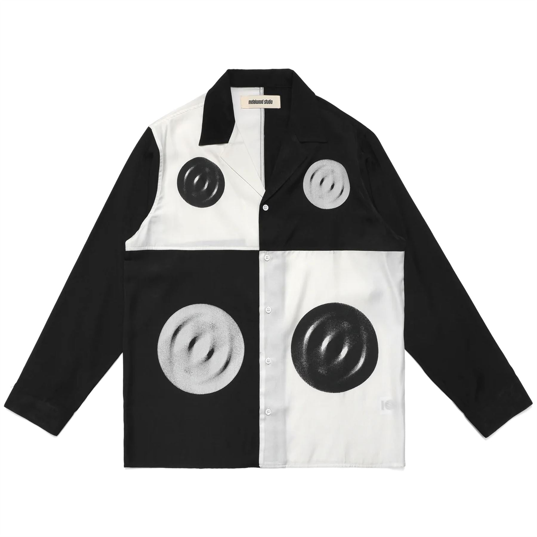 Backspin Ls Open Collar Shirt Black/White - SS23 – TRENDYGOLFUSA.COM