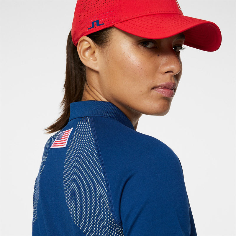 Womens Alizee Seamless Polo Estate Blue