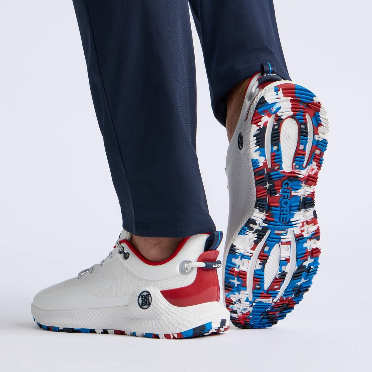 MG4+ O2 Perforated Golf Shoes Snow/Classic Red