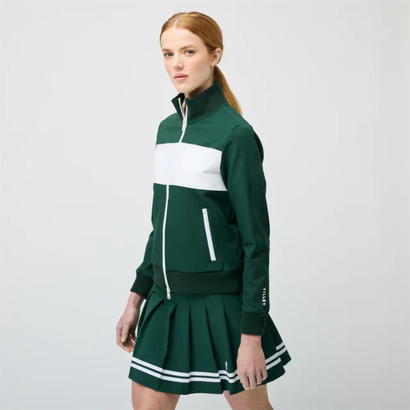 Womens Warm Up Jacket White/Sport Green