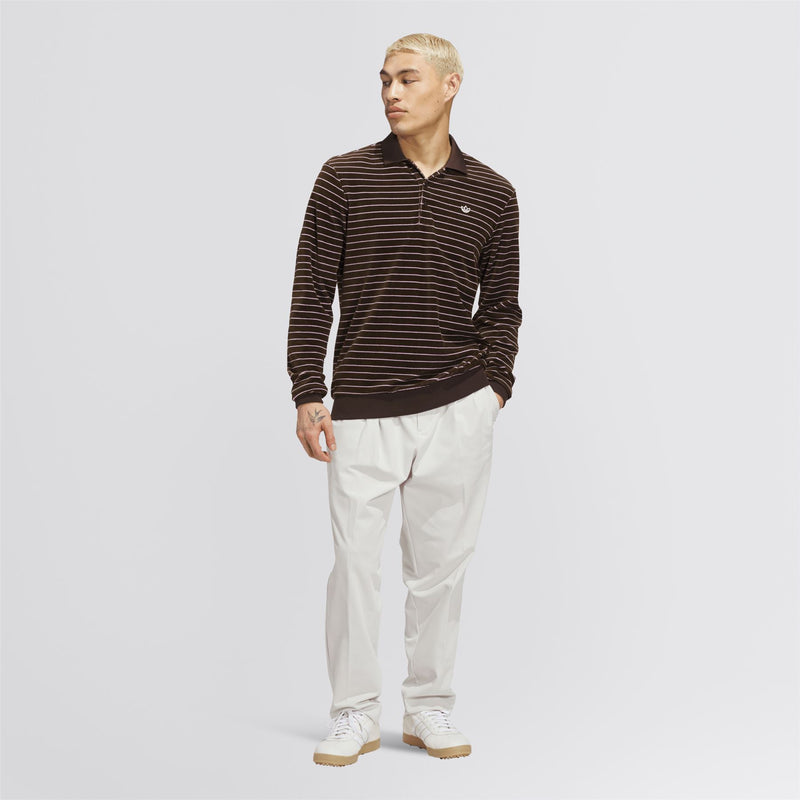 Originals Velour LS Polo Dark Brown/Bliss Lilac