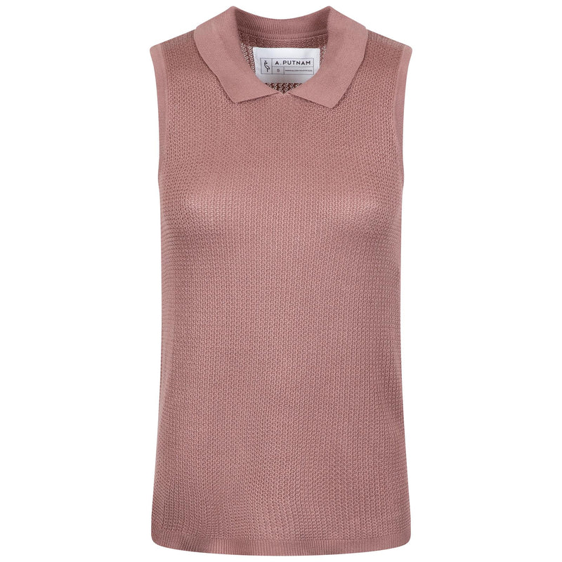 Womens Crochet Sleeveless Top Mauve