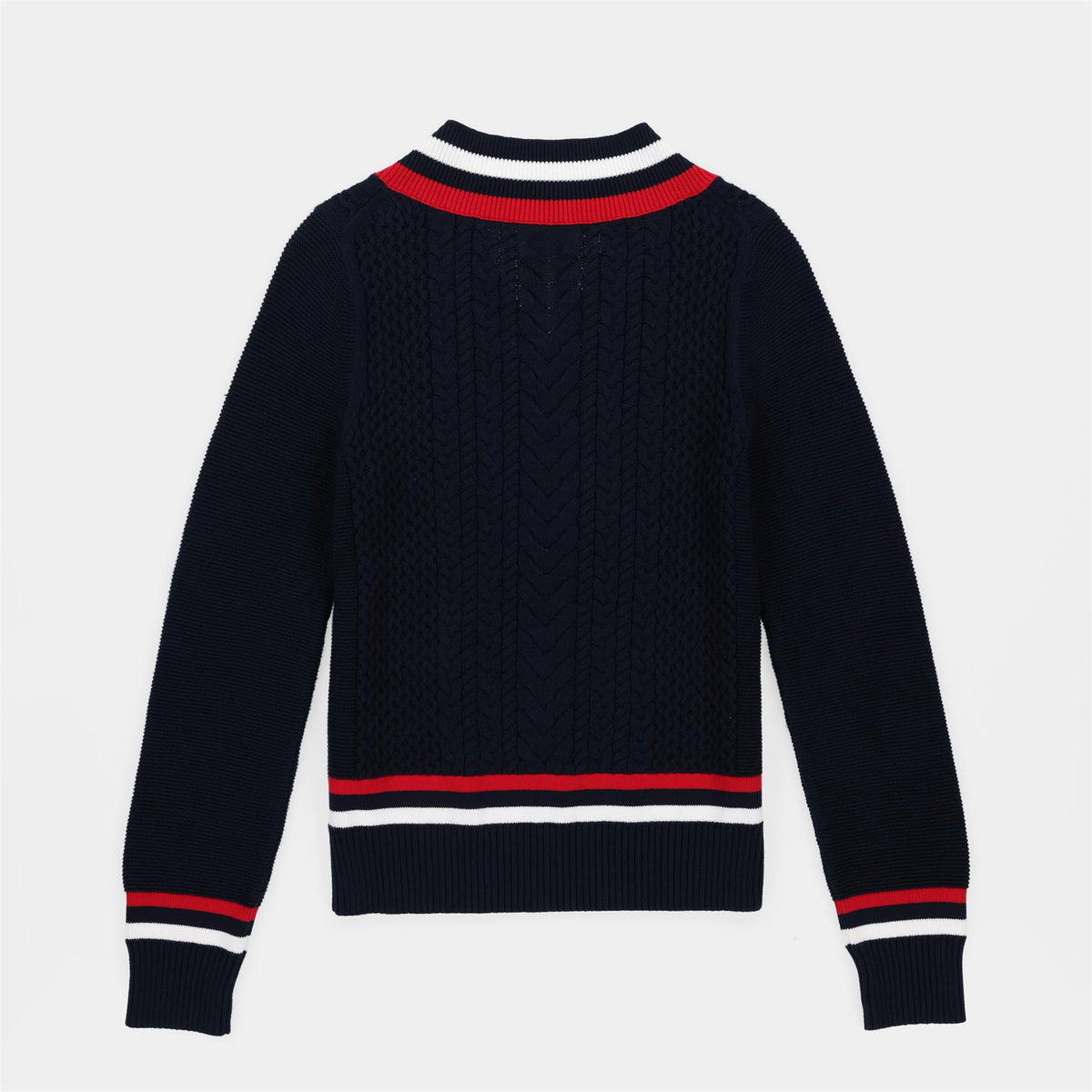 Womens Preppy Deep V Sweater Navy