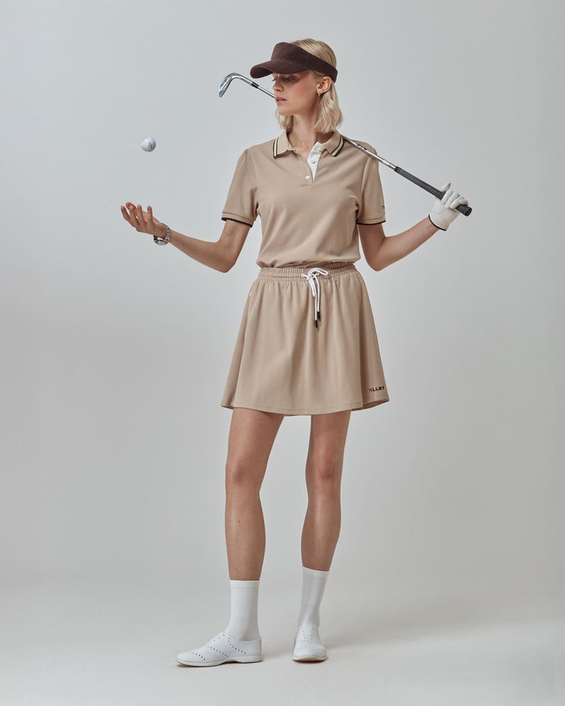 Womens Preppy Pique Mini Skirt