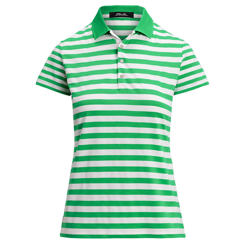 Womens RLX Printed Stripe Airflow Polo Tiller Green/Ceramic White - SS25